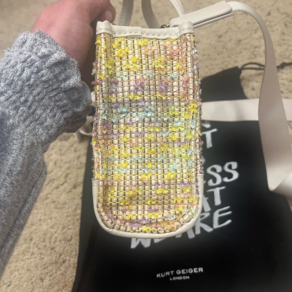 Kurt Geiger White and Multicolor Tweed Mini Bag - Picture 5 of 6